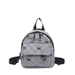 Mini Backpack Sweet Girl Bowknot Printed Shoulder Bag Travel Cosmetic Storage Bag Korean Version Ins Bookbags Casual Rucksack
