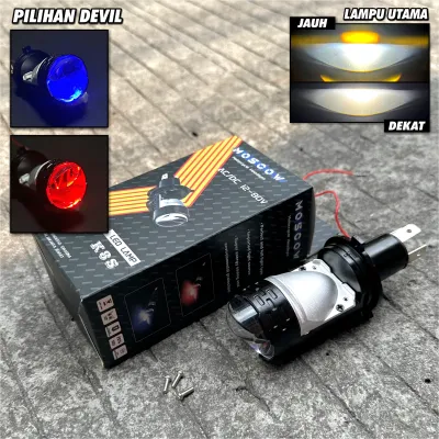 LAMPU H4 LASER AC DC CUT OFF FLAT BILED PROJECTOR Lampu Utama LED Laser Kipas H4 Projector Premium Super Terang Putih Kuning 55W HEADLAMP HEADLIGHT LED H4 Original MOSCOW High Low Plus Kipas Pendingin Cooling Fan Full Aluminium MOTOR MOBIL LED K8