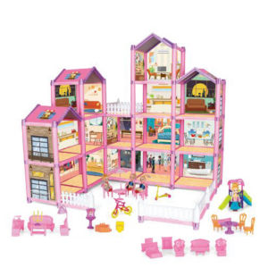 【Clearance price】Large Villa Dollhouse with LED Light & Miniature Furniture DIY Assembly Fantasy Mansion Toy Set Gift Box for Girls Big Doll House Playset with Rooms & Decor Birthday Gift for Kids Home Decorative Pretend-Play House