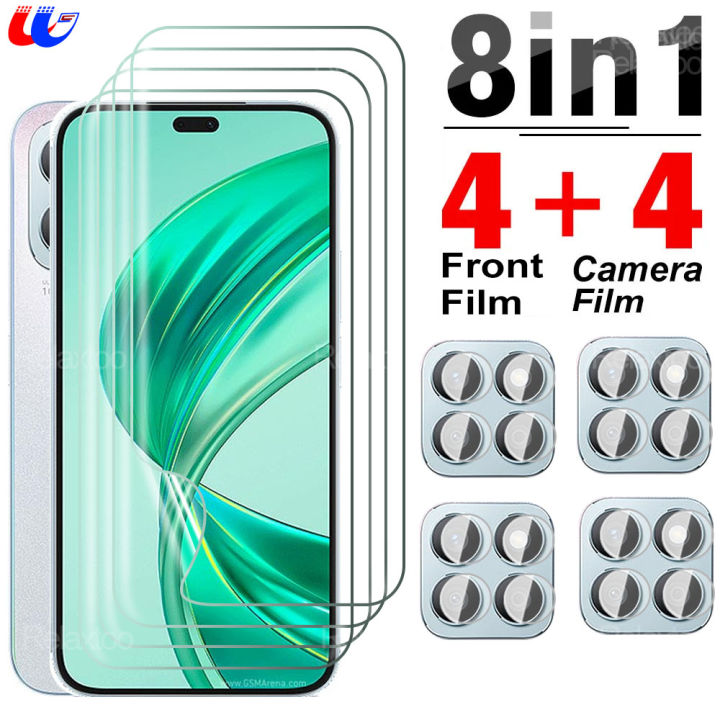 8-in-1 For Honor X8b 4G Soft Hydrogel Film Camera Lens Glass Honor X8b ...