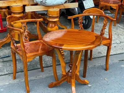 BỘ BÀN TRÀ 2 GHẾ GỖ TRÀM BÀN CAFE ĐẶT PHÒNG NGỦ KHÁCH SẠN