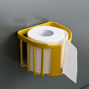 Kitchen Bathroom Self-Adhesive Seamless Wall Mounted Plastic Tissue Box Holder