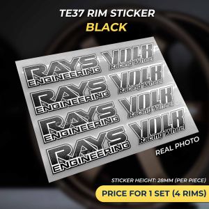 TE37 Rim Sticker Racing Wheel Decal (1 Set for 4 Rims) Automotive Waterproof Vinyl