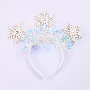 Christmas Sequins Snowflake Shape Hair Hoop Cute Washing Face Hair Holder Christmas Party Costume Headwear for Children