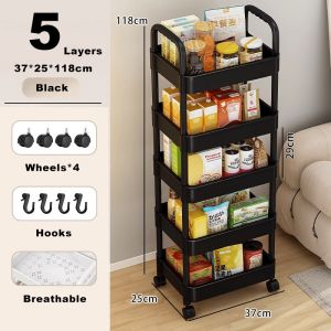 Trolley Cart Moving Rack Kitchen Organizer Trolley Cart Plastic Utility Cart With Wheels