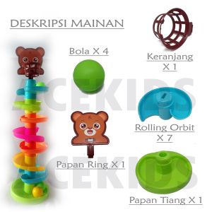 Rolling Ball Mainan Edukasi Anak Bola Seluncuran Rotating Orbit Murah Original