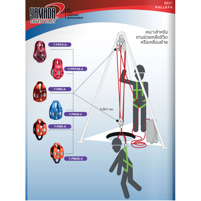YAMADA รอกเดี่ยว มีลูกปืน สำหรับงานยกและดึง
