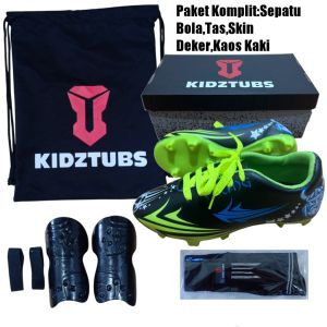 KIDZTUBS Sepatu Bola Anak Paket Komplit Sepatu Bola Tas Skin Deker Kaos Kaki Usia 6-10 Tahun Size 28 29 30 31 32 33 34 35 36 37 KDZ1450122824