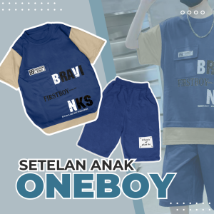 Amspro - Setelan Anak Laki-laki Baju Kaos Pakaian Anak Laki-laki Fashion Kids Setelan Anak Oneboy