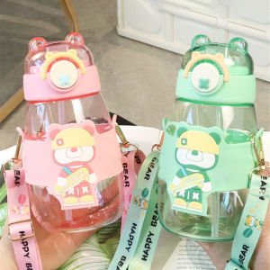 GUOYIHUA 600ml ถ้กระติกน้ำสำหรบเด็ก ขวดน้ำเด็กขนาดพกพา กระบอกน้ำเด็ก ขวดน้ำเด็กหัดดื่ม พร้อมสายสะพาย พร้อมส่ง