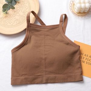 LadyLuxe - Crop Tank Top Atasan Wanita Croptop Turtle Neck Baju Pakaian TangTop Bra Busa BR139