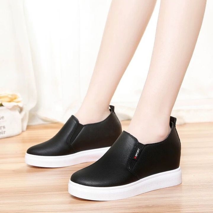 2021 Hidden wedge leather shoes Lazada PH