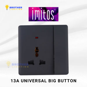 [SIRIM] Black imitos BR Series Switch Suis Socket Wall Switches Slim Modern Design 1/2/3/4 Gang 13A 15A 20A Hitam