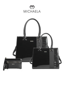 MICHAELA Luxury Satchel Bag Set 3 PCS Crocodile Suede Crossbody Bag for Party Office HB5506039 LX