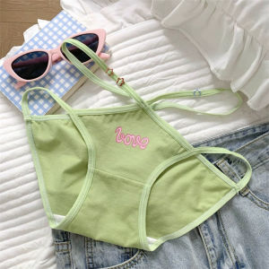 YIFAFA Cute Pure Desire Style Panties 40-70kg High Slit Mid-waist Breathable Thin Briefs Underwear