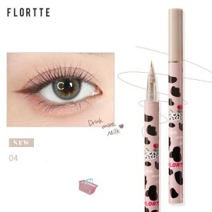 【FLORTTE】Liquid Eyeliner Pen Lying Silkworm Pen Shadow Pen Natural Brown Long Lasting Waterproof Sweat proof eyebrow pencil Eyeliner With Large To Eyes Enlarge Eyes