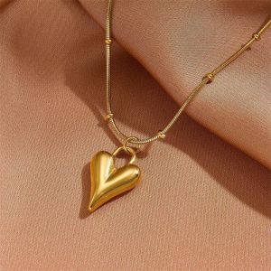 Ladamas Kalung Titanium Liontin Hati Love Mewah Fashion Harian Korean KT177