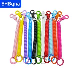 [COD] EHBqna SPORTS ที่ใส่บัตรประชาชนแบบมีตะขอรูปกุ้งมังกรสีสันสดใสสายคล้องพวงกุญแจเชือกสปริงป้องกันการสูญหายสายคล้องพวงกุญแจโทรศัพท์มือถือแบบยืดหดได้