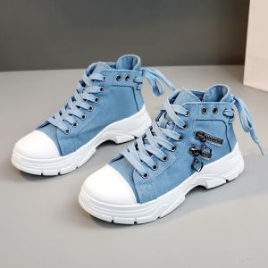 New Canvas High-top Women Shoes 2026 Spring Breathable Denim Sneakers Women Summer Thick Bottom Heightening Sports Casual Shoes2026