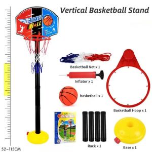 4 in 1 Kids Basketball Set Adjustable Hoop Indoor Childrens Toy with Basketball Pump Suction Cup Base Kanak Hadiah