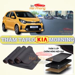 Thảm taplo Kia Morning 2012 - 2022 dập vân Cacbon cao cấp chống nóng ô tô hiệu quả