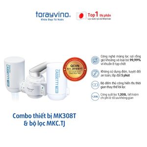 [VC100K] Combo máy Lọc nước tại vòi MK308T (1 máy + 2 lõi ) Torayvino công suất 600L Khuyên dùng nấu ăn Nhỏ gọn Sạch khuẩnNguyên kiện từ Nhật