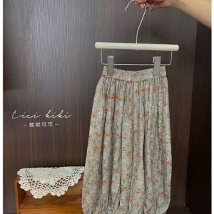 Unlimited X Girls Versatile Pants Summer Style Floral Loose Mosquito Repellent Pants Girl Cotton Floral Lantern Pants