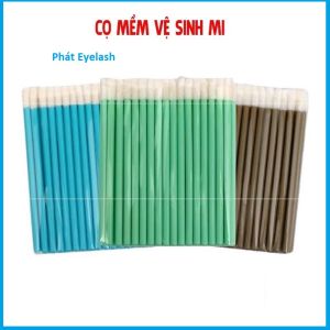 50 Cây Tăm Bông Vệ sinh Mi Tăm Tháo Mi Đầu To Cọ Mềm Bịch 50 Cây_Phụ Liệu Mi Nối