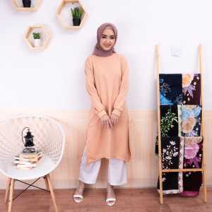 GRISYA CRINKLE TUNIK WANITA MUSLIM / ATASAN TUNIK WANITA MUSLIM ADA BELAHAN