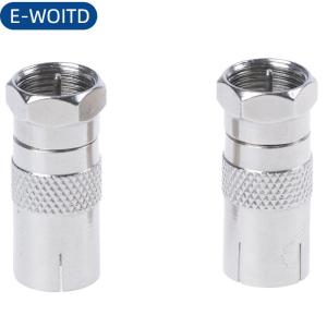 E-WOITD 2 chiếc đầu nối phích cắm F đực chuyển sang ổ cắm RF đồng trục TV ăng-ten cái bộ chuyển đổi RF