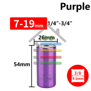 Kepala Soket Kunci Pas GATOR Universal 7-19Mm 1/4 "-3/4"