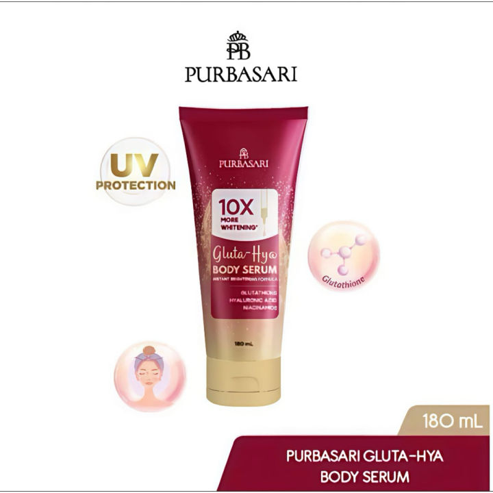 PURBASARI%20Body%20Serum%20Gluta%20Hya%20180ml%2010X%20More%20Whitening%20~%20Instan%20Brightening%20Formula%20~%20Doble%20UV%20Protection%20~%20BPOM%20-%20Image%204