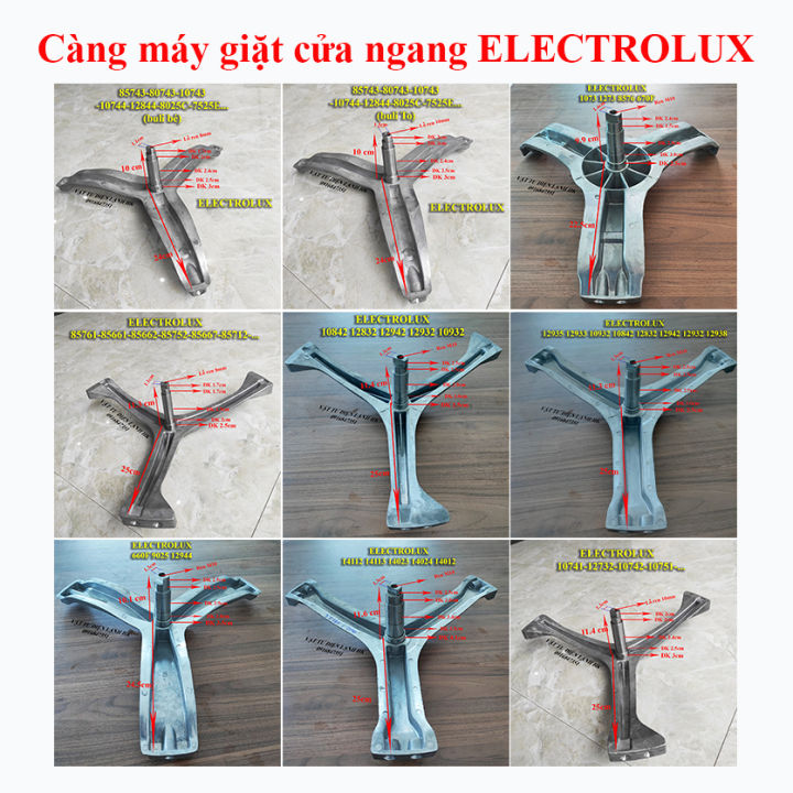 Trục càng chạc ba máy giặt sấy Electrolux lồng ngang Chảng 3 mg Elec inverter cửa trước EWF EWW EWP EW 7Kg 8Kg 9Kg 9.5Kg 10Kg