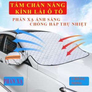 Tấm Che Nắng Kính Lái Ô Tô Bạt Chắn Nắng Che Chống Nóng Phủ Kính Lái Ô Tô Xe Hơi 3 Lớp Tráng Bạc Nhôm có phản quang