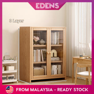 Edens Wooden Multilayer Transparent Bookshelf Living Room Display Cabinet Children’s Storage Rack Dust-proof Bookcase - Fulfilled by Edens