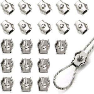Isi 10pcs Pengait Kawat Seling Stainless Crimp Ferrule 2-3mm Klem Tali Kawat Klem Sling Seling Baja