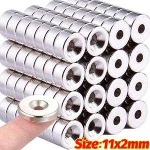 10/100Pcs Strong Neodymium Magnetic with Hole Mini Round Magnet for Fridge Whiteboard Photo Fixed DIY Home Office Storage Supply