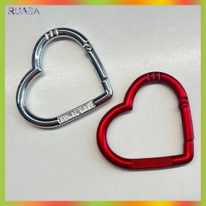 RUASA Tình Yêu thư trái tim Carabiner Keychain xách tay DIY mở khóa kim loại kết nối móc phụ kiện