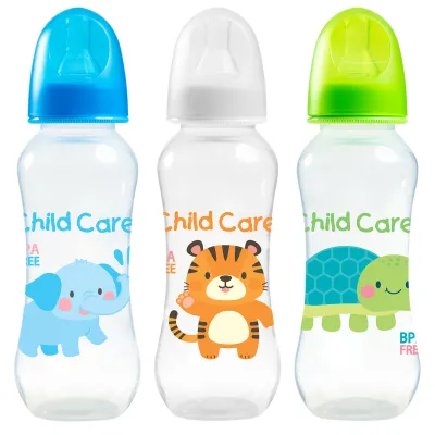 Child Care 8oz Baby Bottle Set (Anti-Colic Feeding bottle) (Standard Neck Bottle) (BPA Free Feeding Bottle) (Feeding Set)