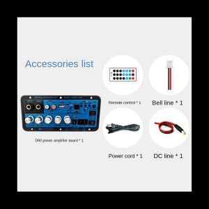 🔥Model Terbaru🔥 D60 Amplifiers Untuk 8-12 Inci Speaker AC 220V 12V 24V Penguat Bluetooth Digital Penguat Suara Stereo Papan Subwoofer Dual Mendukung USB TF Remote Control HIFI Penguat Daya Amplifier DIY Subwoofer