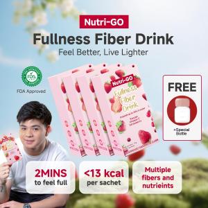 Nutri-GO Fullness Fiber Drink 【 Balance Monthly Package 4 BOXES 】| Pre-Meal Fullness & Appetite Control | Sugar-Free | Fat-Free | Food Replacement | Multiple Fiber