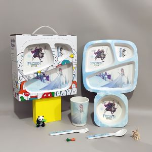 HOMIE Bamboo Fibre Kids Dinnerware Set/Eco-Friendly/Dish Washer Safe/Easy Clean/Cute Design/Durable