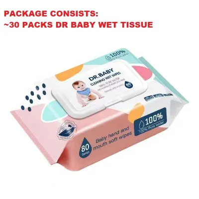 Combo Deals❤️30/80 Packs Runbeimian Wet Tissue Baby Tisu Basah Non Alcohol Baby Wipes Anti Bacterial Cleaning Tissue
