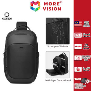 OZUKO Large Capacity Sling Bag Men Messenger Crossbody Travel Casual Business Waterproof Shoulder Beg Silang Lelaki