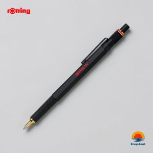 rOtring 800 Ballpoint Pen Black/Retractable Metal Sleeve/All-Brass Hexagonal Body/Japan Made