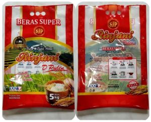Plastik Kemasan Beras 5kg Sablon bahan Nylon + lldpe (isi 100 Pcs)