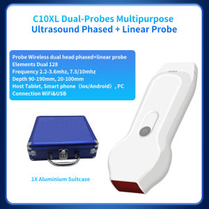 128E Wireless Dual Head Phased+Linear Probe Evaluate Hearts Pumping Activity USB&WiFi Support Andriod iOS Windows