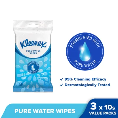 KLEENEX Hand & Face Fresh Wipes 10s x 3