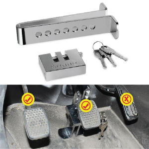 Anti Theft Car Brake Pedal Lock Device Clutch Stainless Steel Security Pedal Lock / Sistem Kunci Keselamatan