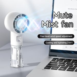 OOC with 4 Adjustable Speeds Portable Handheld Misting Fan Low Noise Operation USB Rechargeable Humidifier Spray Fan Nano Spray Long-Lasting Battery Mini Spray Fan for Personal Cooling